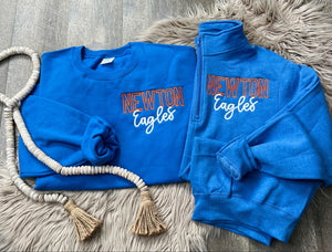 Newton Eagles Royal Crewneck or 1/4 Zip