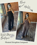 Pleated Strapless Jumpsuit