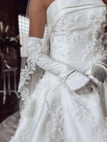Lace Edge With Pearls Veil