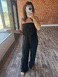 Pleated Strapless Jumpsuit