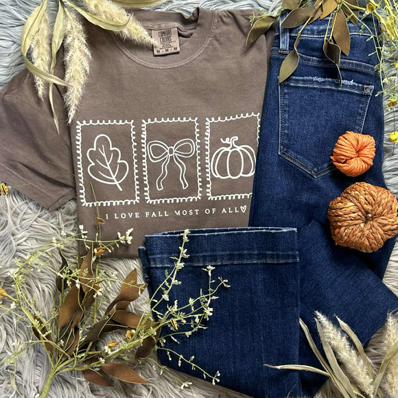 Love Fall Most of All Comfort Colors Tee