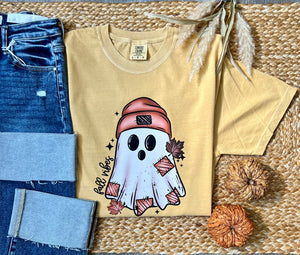 Fall Vibes Ghost Mustard Comfort Colors Tee