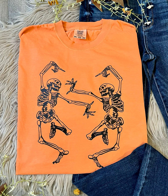 Dancing Skeletons Burnt Orange Comfort Colors Tee