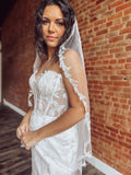 Sequin & Leaf Lace Edge Veil