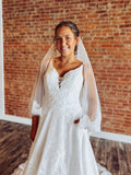 Chantilly Lace Fold Over Veil