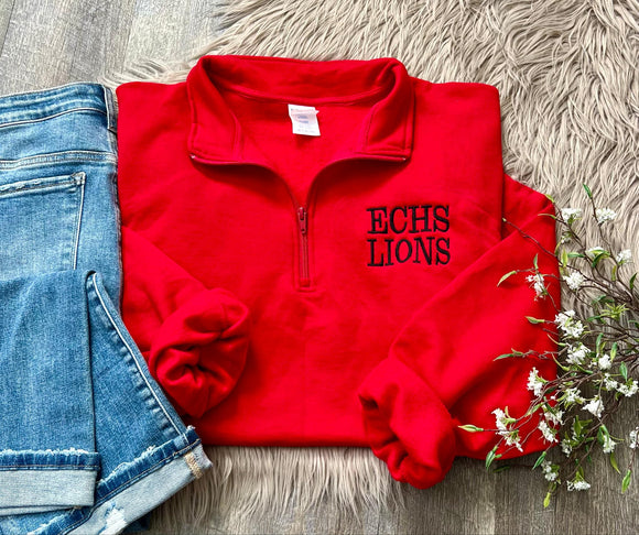 ECHS Lions Red 1/4 Zip