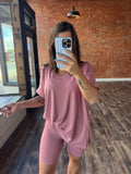 Oversized VNeck Tee & Bike Shorts Set