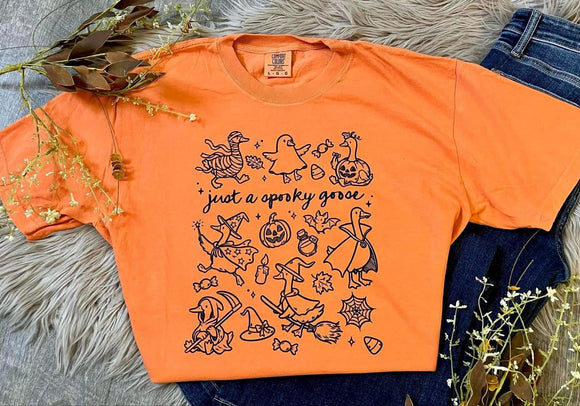 Spooky Goose Burnt Orange Comfort Colors Tee