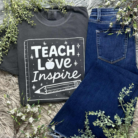 Teach Love Inspire Pepper Comfort Colors Tee