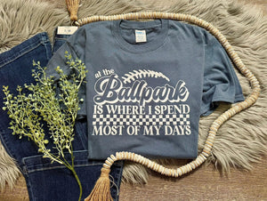At The Ballpark Steel Blue Tee