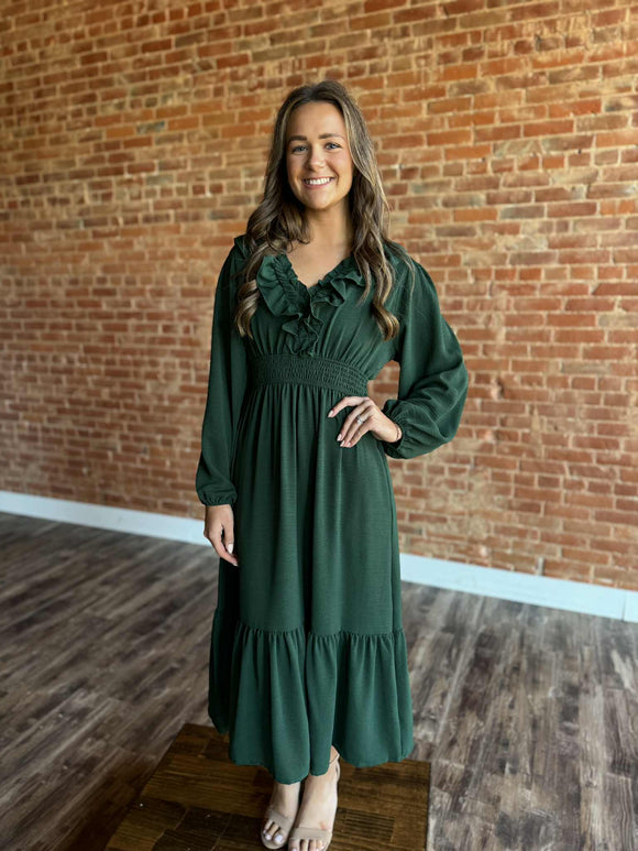 Green Tiered Babydoll Dress