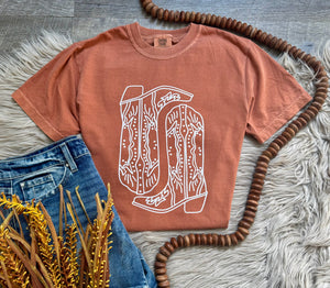 Cowboy Boots Yam Comfort Colors Tee