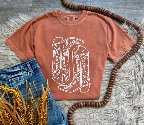 Cowboy Boots Yam Comfort Colors Tee