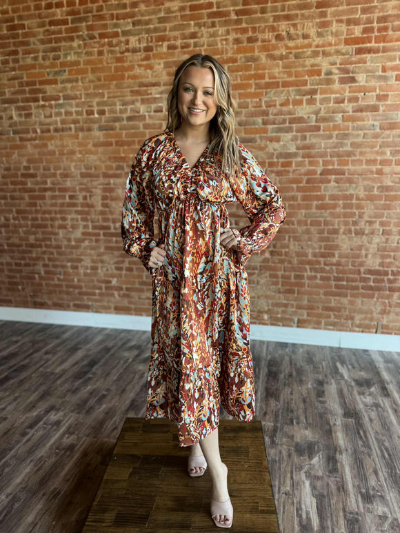 Printed Tiered Babydoll Dress