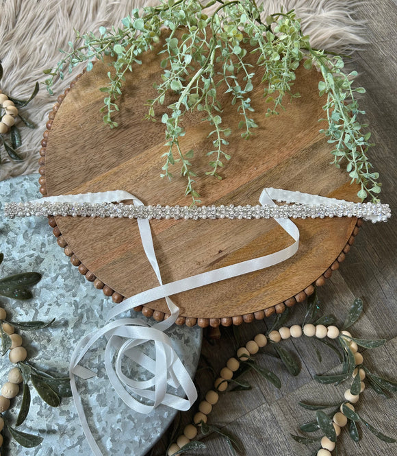 Rhinestone & Pearl Beaded Belt