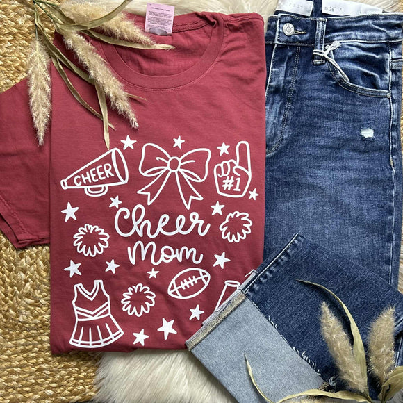 Cheer Mom Brick Comfort Colors Tee
