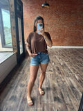 Cropped Round Neck Tees