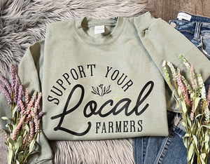 Support Your Local Farmers Sage Crewneck