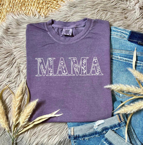 Outline Mama Wine Comfort Colors Tee