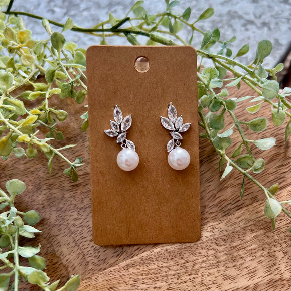 Crystal Pearl Dangle Earrings