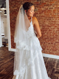Chantilly Lace Fold Over Veil