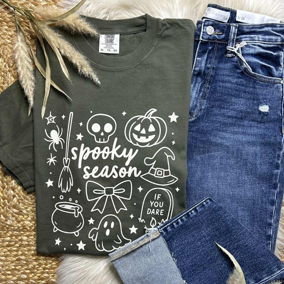 Spooky Season Moss Comfort Colors Tee