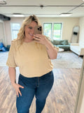 Acid Wash Short Sleeve Tops - Curvy