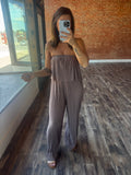 Pleated Strapless Jumpsuit