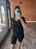 Oversized VNeck Tee & Bike Shorts Set