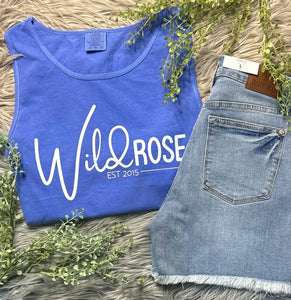 Wild Rose Flo Blue Comfort Colors Tank