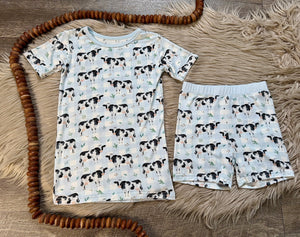 Dairy Cow Bamboo Short Sleeve Set
