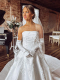 Lace Edge With Pearls Veil
