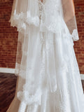 Chantilly Lace Fold Over Veil