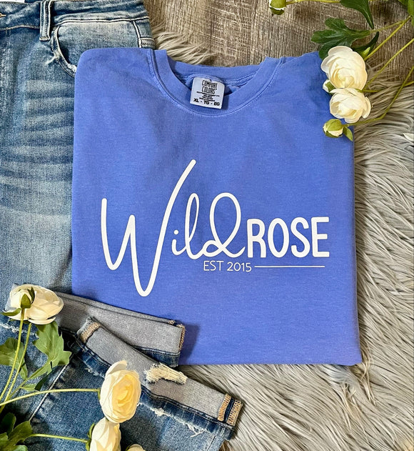 Wild Rose Periwinkle Comfort Colors Tee