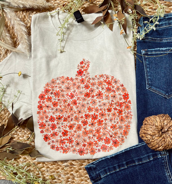 Floral Pumpkin Sand Tee