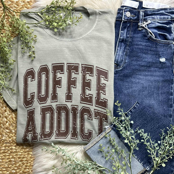 Coffee Addict Sandstone Comfort Colors Tee