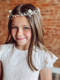 Flower Crystal Pearl Gold Hairband