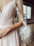 Blush Floral Lace Veil