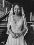 Blush Floral Lace Veil