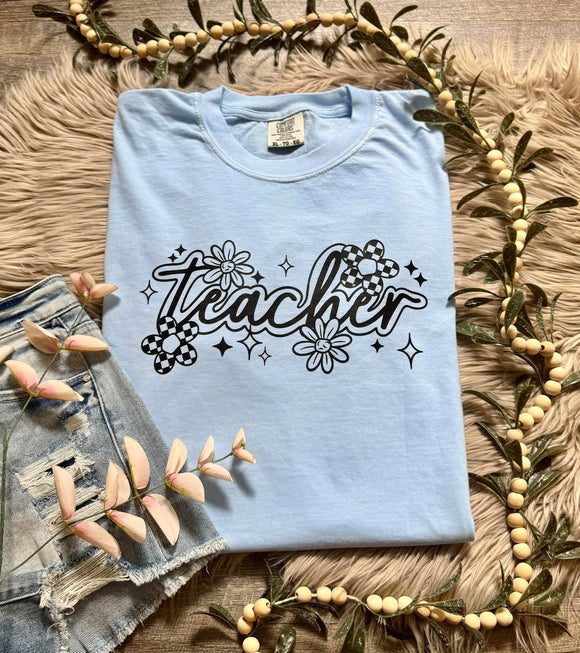Teacher Hydrangea Comfort Colors Tee