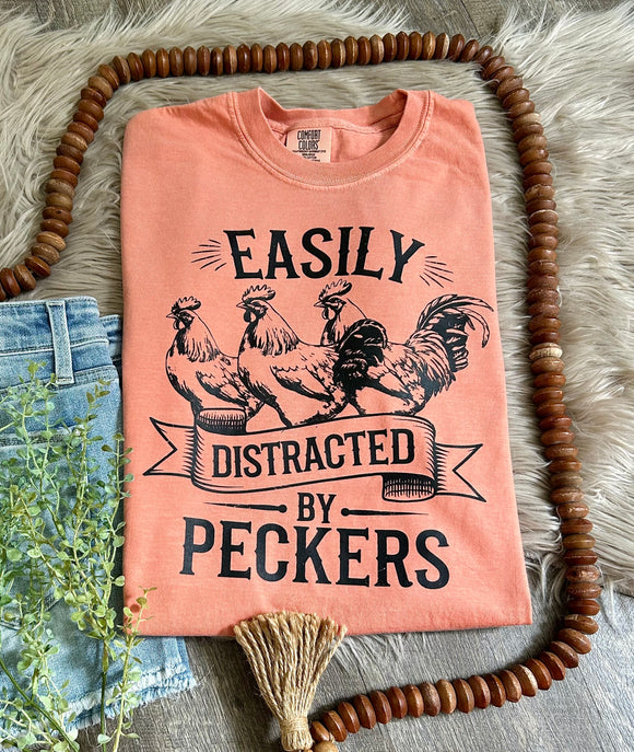Easily Distracted Terracotta Comfort Colors Tee
