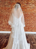 Chantilly Lace Fold Over Veil