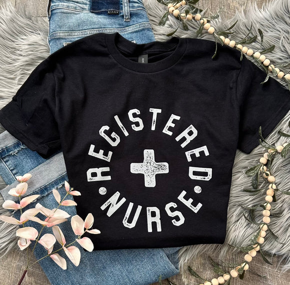 Registered Nurse Black Tee