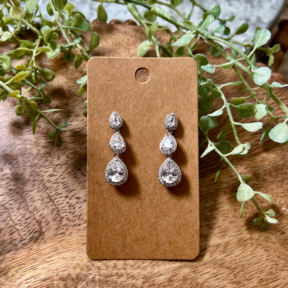 Three Teardrop Dangle Earrings