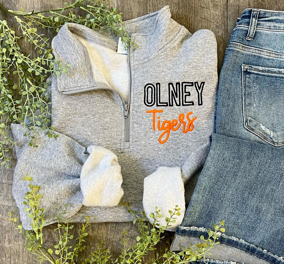 Olney Tigers Grey 1/4 Zip