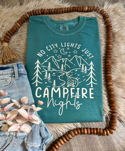 Campfire Nights Emerald Comfort Colors Tee