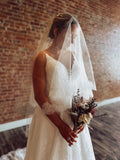 Chantilly Lace Fold Over Veil
