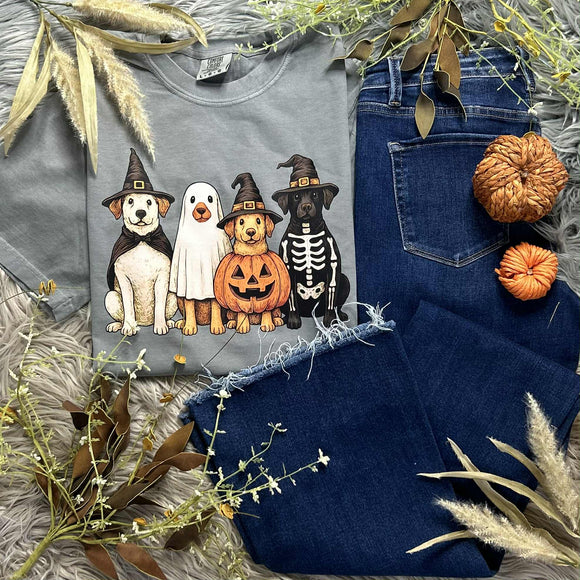 Spooky Dogs Grey Comfort Colors Tee