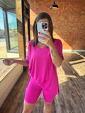 Oversized VNeck Tee & Bike Shorts Set