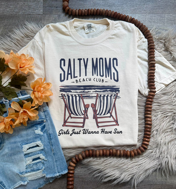 Salty Moms Beach Club Ivory Comfort Colors Tee